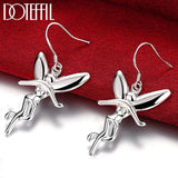925 Silver Dancing Angel Drop Earrings, Women's Wedding Gift