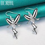 925 Silver Dancing Angel Drop Earrings, Women's Wedding Gift