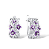 Purple Enamel Stud Earrings for Women