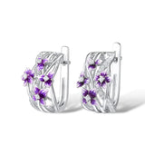 Purple Enamel Stud Earrings for Women