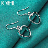 925 Silver Heart Drop Earrings Wedding Party Jewelry