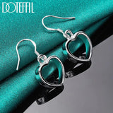925 Silver Heart Drop Earrings Wedding Party Jewelry