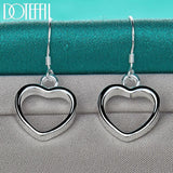 925 Silver Heart Drop Earrings Wedding Party Jewelry