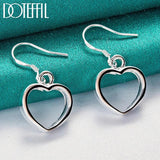 925 Silver Heart Drop Earrings Wedding Party Jewelry