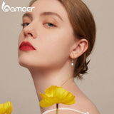 925 Sterling Silver Baroque Pearl Drop Earrings Classic Plated for Women