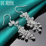 925 Silver Grape Bead Ball Earrings for Woman