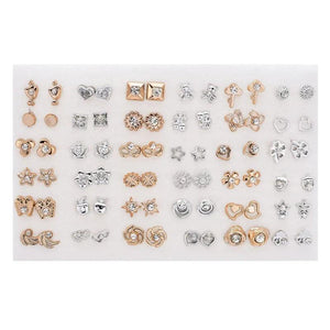 36 Pairs Mixed Style Stud Earrings Set for Women and Girls Jewelry