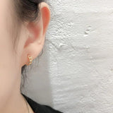 925 Silver Punk Hip-Hop Cuba Chain Hoop Earrings