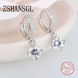925 Silver CZ Stud Earrings Hearts & Arrows Cut AAA+ Clear Stone Wedding Jewelry