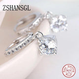 925 Silver CZ Stud Earrings Hearts & Arrows Cut AAA+ Clear Stone Wedding Jewelry