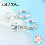 925 Silver CZ Stud Earrings Hearts & Arrows Cut AAA+ Clear Stone Wedding Jewelry