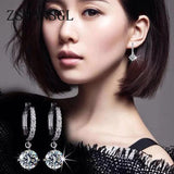 925 Silver CZ Stud Earrings Hearts & Arrows Cut AAA+ Clear Stone Wedding Jewelry