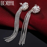 925 Sterling Silver Romantic Rose Flower Earrings for Women