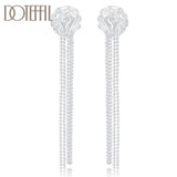 925 Sterling Silver Romantic Rose Flower Earrings for Women
