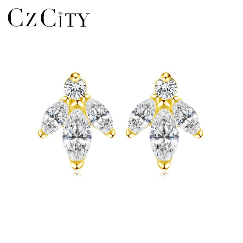 925 Silver Tiny CZ Stud Earring Fine Zircon Party Girls Ear Jewelry Gift