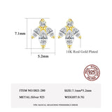 925 Silver Tiny CZ Stud Earring Fine Zircon Party Girls Ear Jewelry Gift