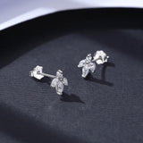 925 Silver Tiny CZ Stud Earring Fine Zircon Party Girls Ear Jewelry Gift