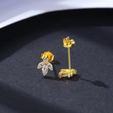 925 Silver Tiny CZ Stud Earring Fine Zircon Party Girls Ear Jewelry Gift
