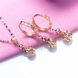Purple Plated 14K Rose Round Bead Long Earrings for Women