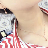 Purple Plated 14K Rose Round Bead Long Earrings for Women
