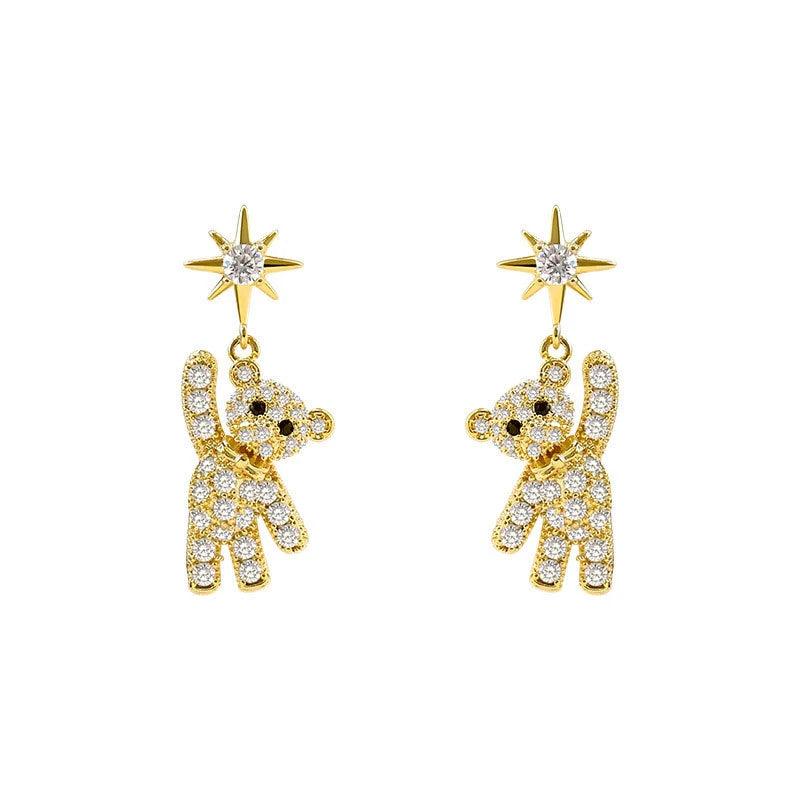 Karopel Little Bear Student Earrings - Sexy Party Ladies Dress with Earrings