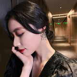 Karopel Zircon Pearl Bow Earrings Party Ladies Christmas Stud Earrings