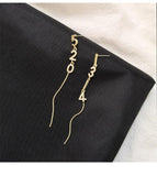Long Tassel Threader Stud Earrings Silver Letters 5201314 Ear Stud Girl Jewelry