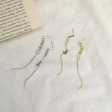 Long Tassel Threader Stud Earrings Silver Letters 5201314 Ear Stud Girl Jewelry