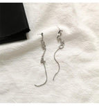 Long Tassel Threader Stud Earrings Silver Letters 5201314 Ear Stud Girl Jewelry