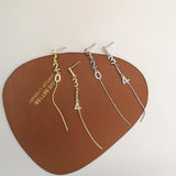 Long Tassel Threader Stud Earrings Silver Letters 5201314 Ear Stud Girl Jewelry