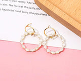 Double Circle CZ Zircon Silver Earrings Micro Pave Round Earrings