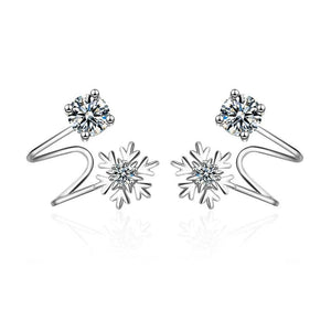 Karopel 925 Silver 7 Stars Zircon Clip Earring Snow Flower Ear Cuff