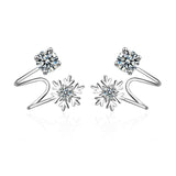 Karopel 925 Silver 7 Stars Zircon Clip Earring Snow Flower Ear Cuff