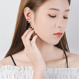 Karopel 925 Silver 7 Stars Zircon Clip Earring Snow Flower Ear Cuff