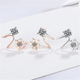 Karopel 925 Silver 7 Stars Zircon Clip Earring Snow Flower Ear Cuff