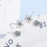 Karopel 925 Silver 7 Stars Zircon Clip Earring Snow Flower Ear Cuff