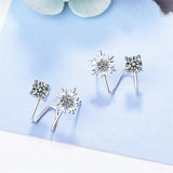 Karopel 925 Silver 7 Stars Zircon Clip Earring Snow Flower Ear Cuff