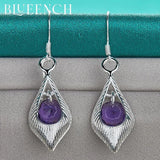 Purple Zircon Drop Earrings Pendant for Ladies Wedding