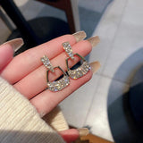 Karopel Fresh Crystal Drop Earrings Sweet Lovely Geometric Women Earrings