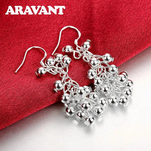 925 Silver Smooth Bead Drop Earring for Women