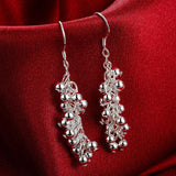 925 Silver Smooth Bead Drop Earring for Women