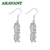 925 Silver Smooth Bead Drop Earring for Women