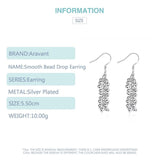 925 Silver Smooth Bead Drop Earring for Women