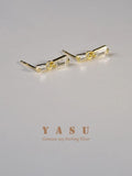 Yasu 925 Silver 18K Zirconia Drop Earrings Wedding Jewelry