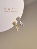 Yasu 925 Silver 18K Zirconia Drop Earrings Wedding Jewelry