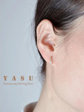 Yasu 925 Silver 18K Zirconia Drop Earrings Wedding Jewelry