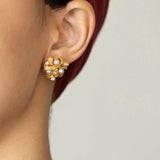 925 Silver Plated Pearl Zircon Stud Earrings - Small Earrings Gift