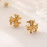 925 Silver Plated Pearl Zircon Stud Earrings - Small Earrings Gift