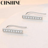 925 Silver Zircon Earrings Women Wedding Engagement Jewelry