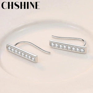 925 Silver Zircon Earrings Women Wedding Engagement Jewelry